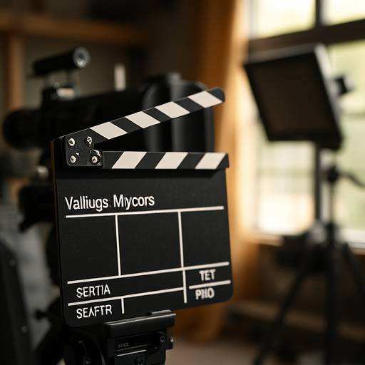 Un clapperboard utilis√© sur un tournage de film